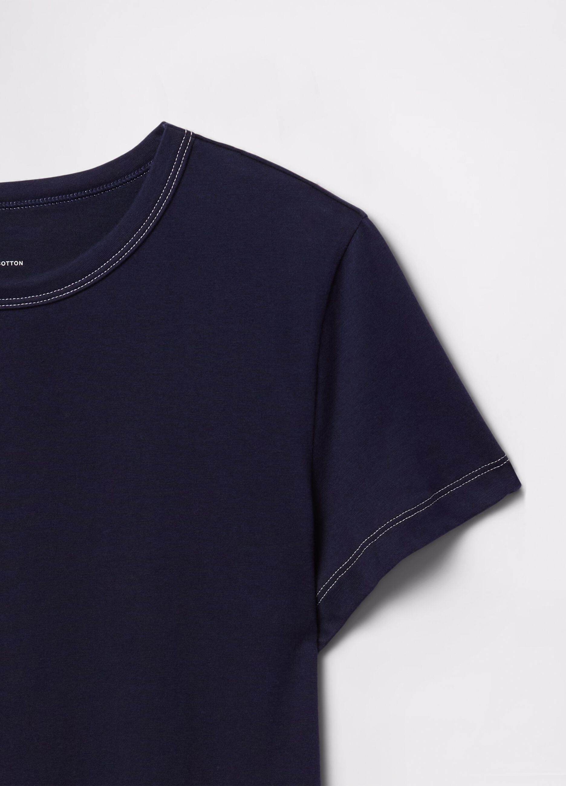 Blue cropped T-shirt in cotton