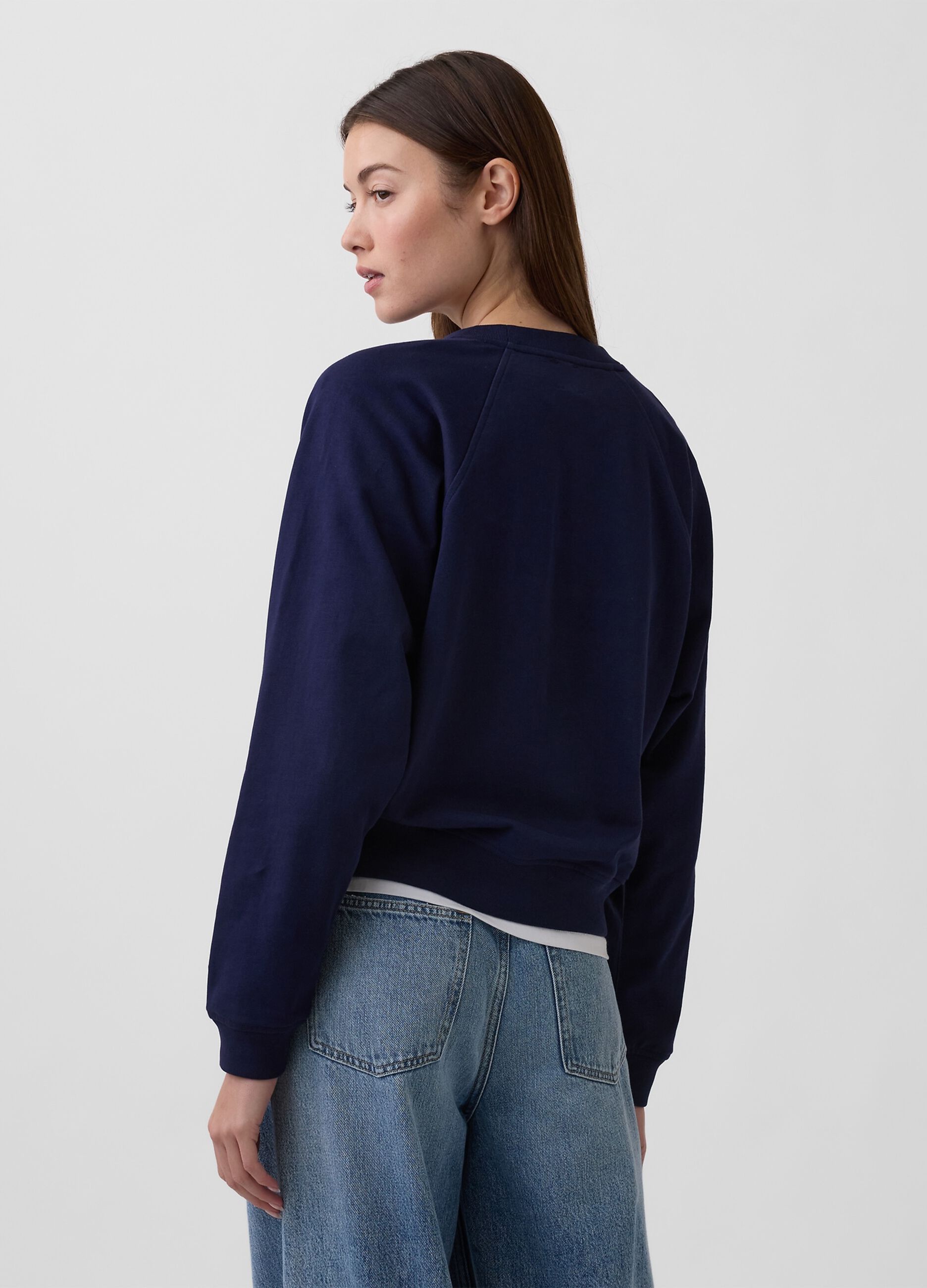 Cotton-blend crew-neck sweatshirt