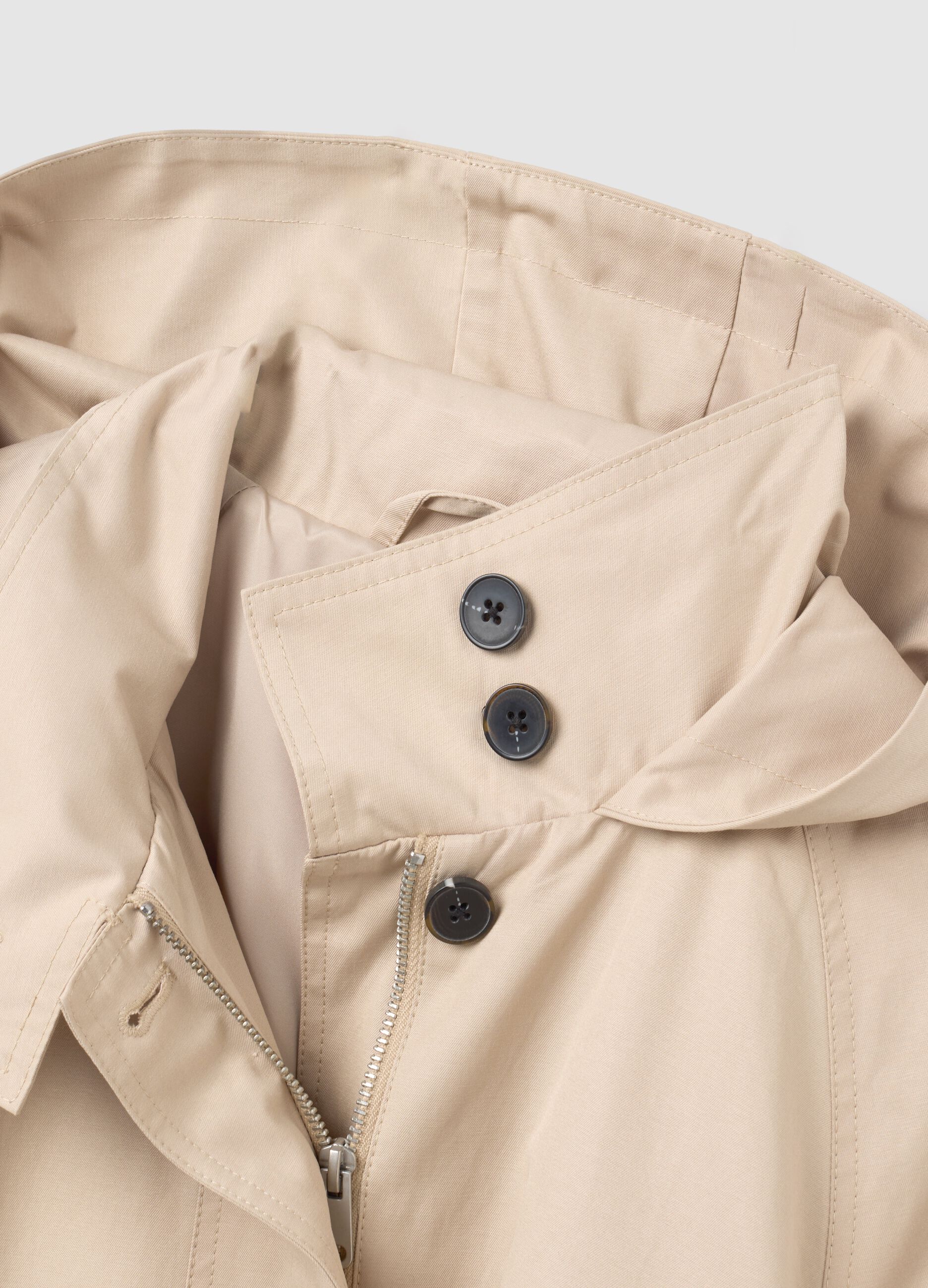 Beige cotton blend jacket regular fit