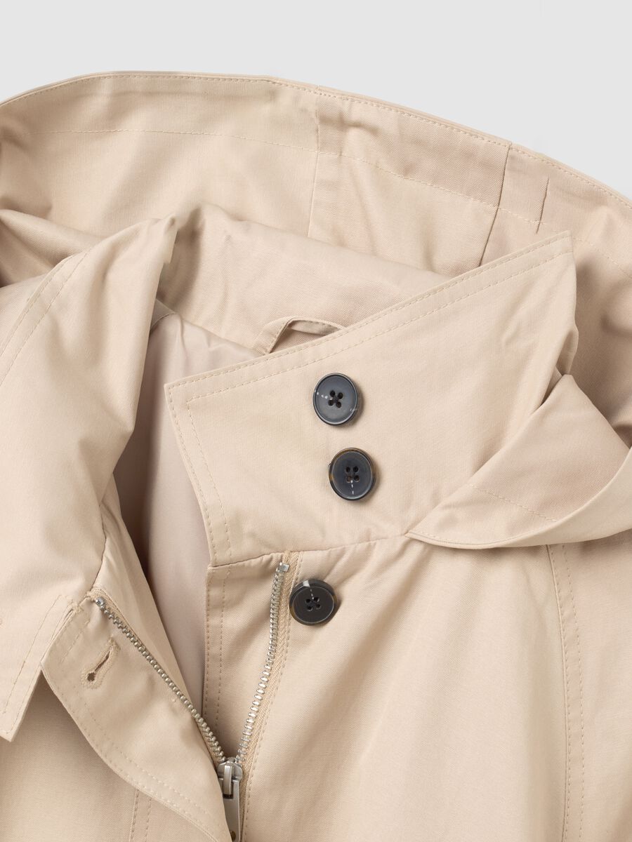 Beige cotton blend jacket regular fit_5