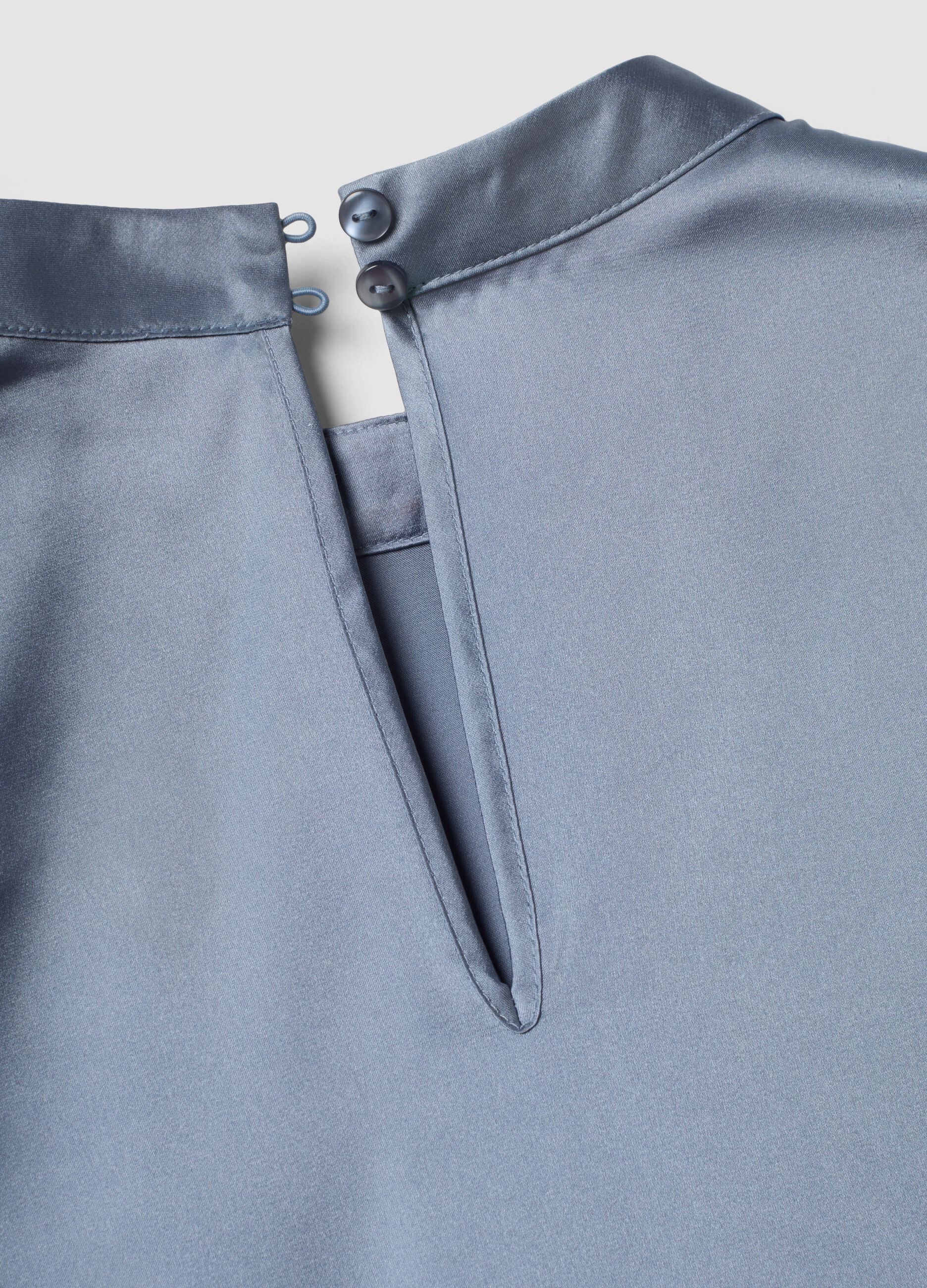 Grey stretch high-neck top