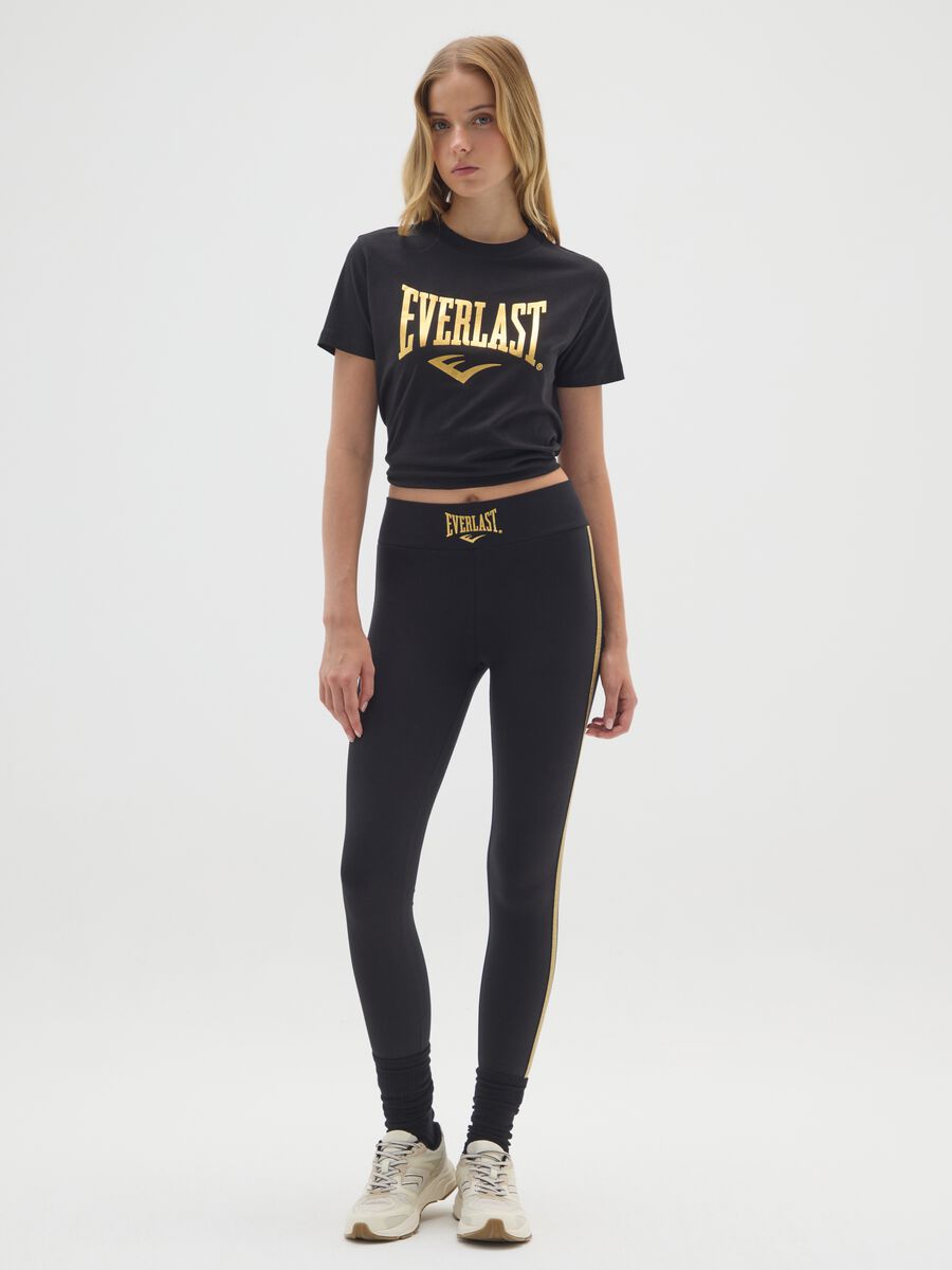Black pure cotton regular fit Everlast T-shirt_1