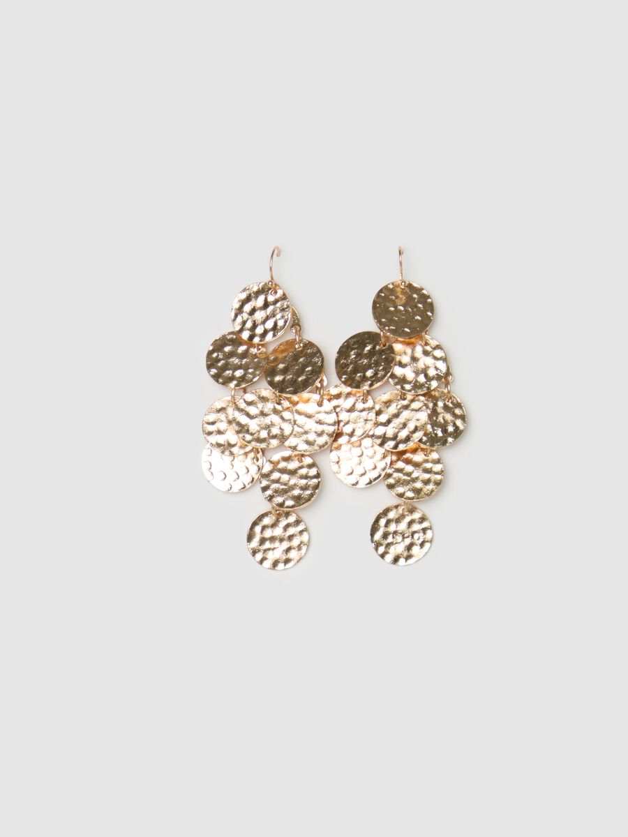 Pendant earrings with round elements_0