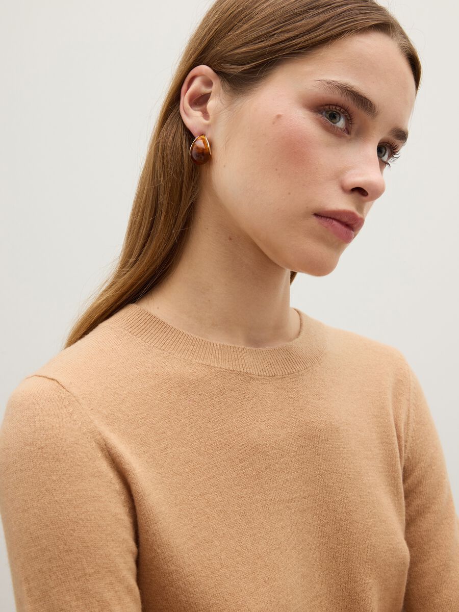 Beige pure wool sweater regular fit_3