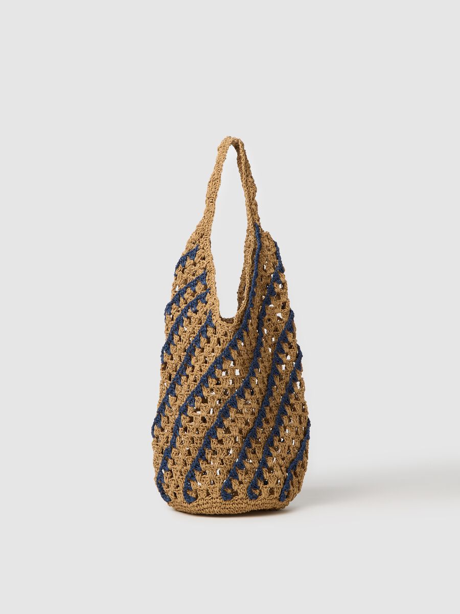 Multicolour women's bag with perforated texture_0