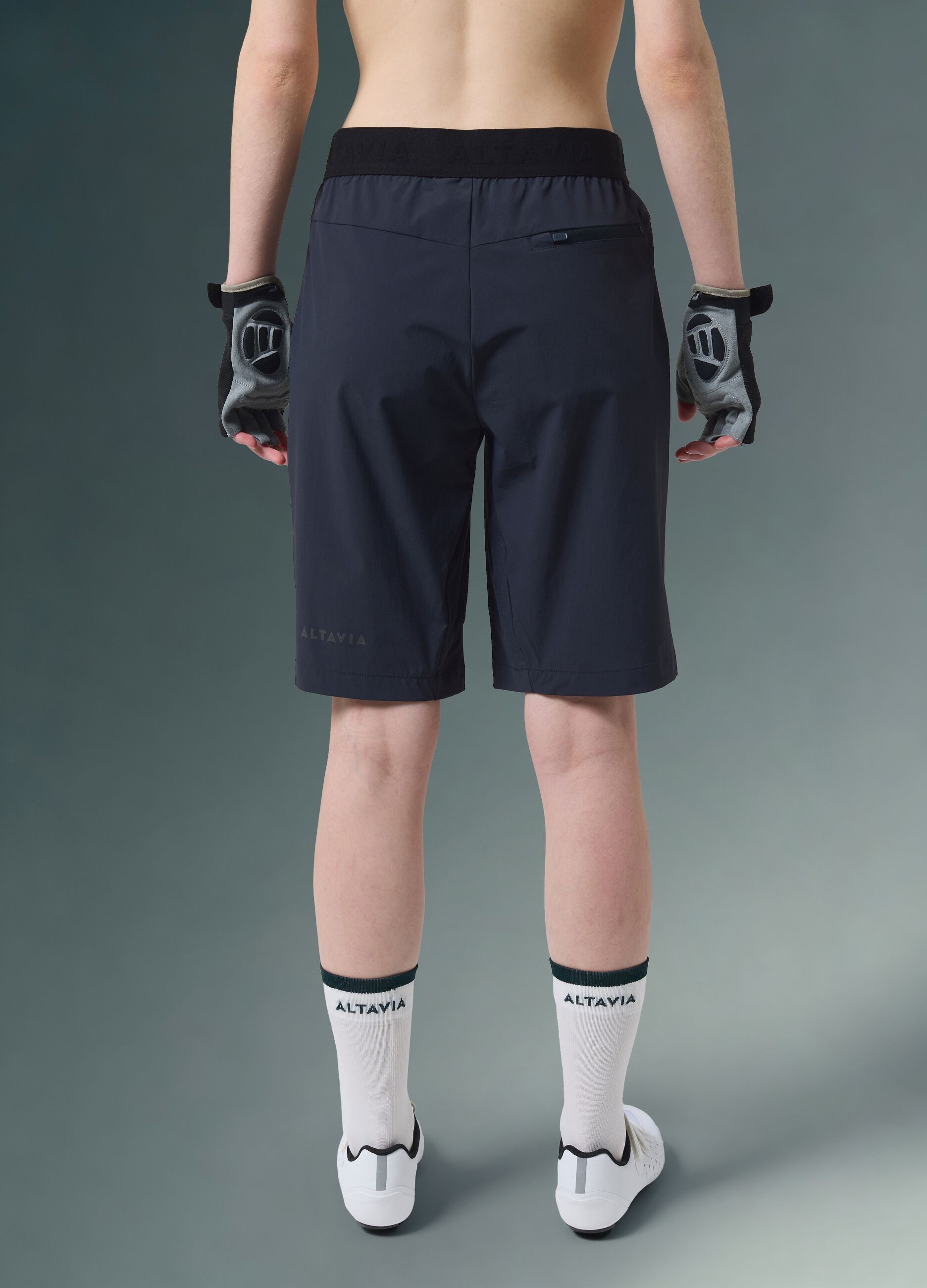 Black ALTAVIA BIKE technical shorts in stretch fabric
