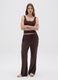 Women's trousers in pure brown viscose regular fit_0