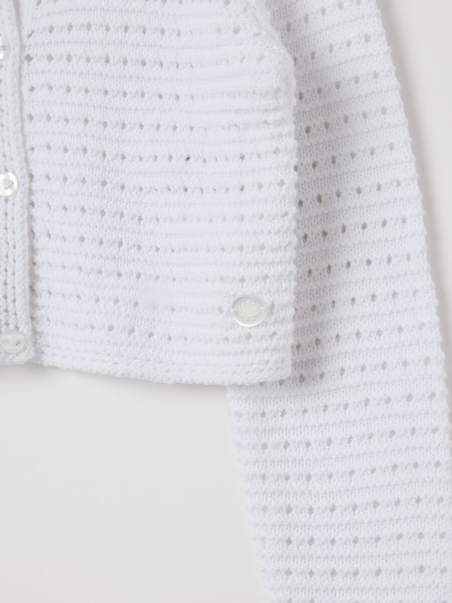 White cardigan in openwork cotton_2