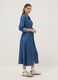 Long blue maternity dress in pure lyocell, regular fit_1