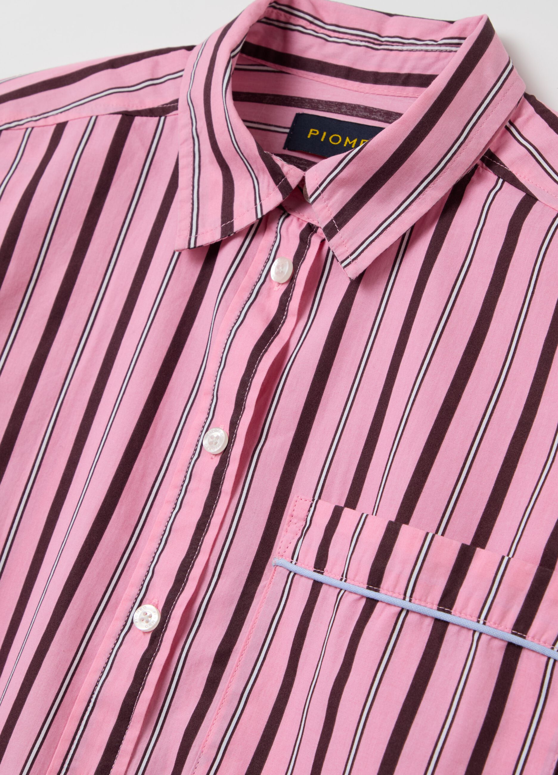 Camicia in oxford a righe con tasca