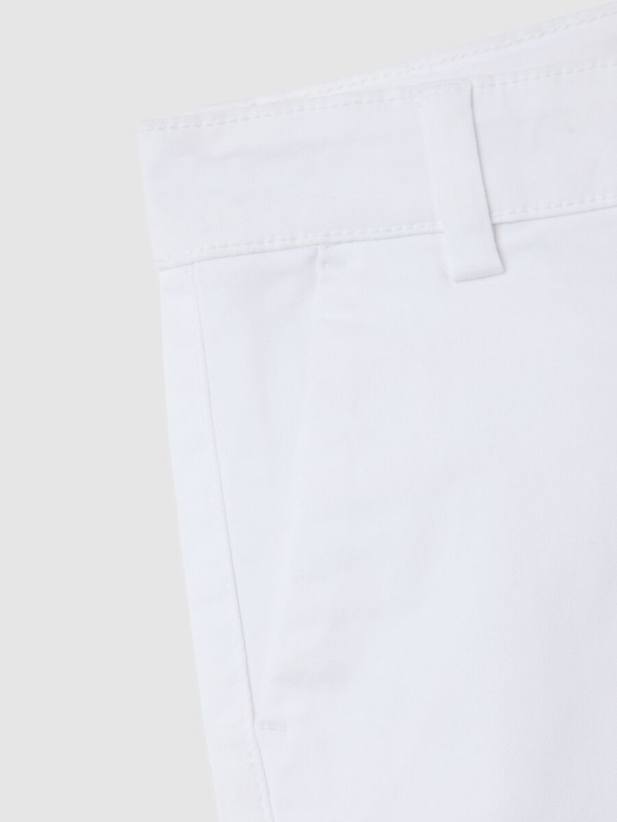 White Stretch Cotton Shorts OVS Kids_3
