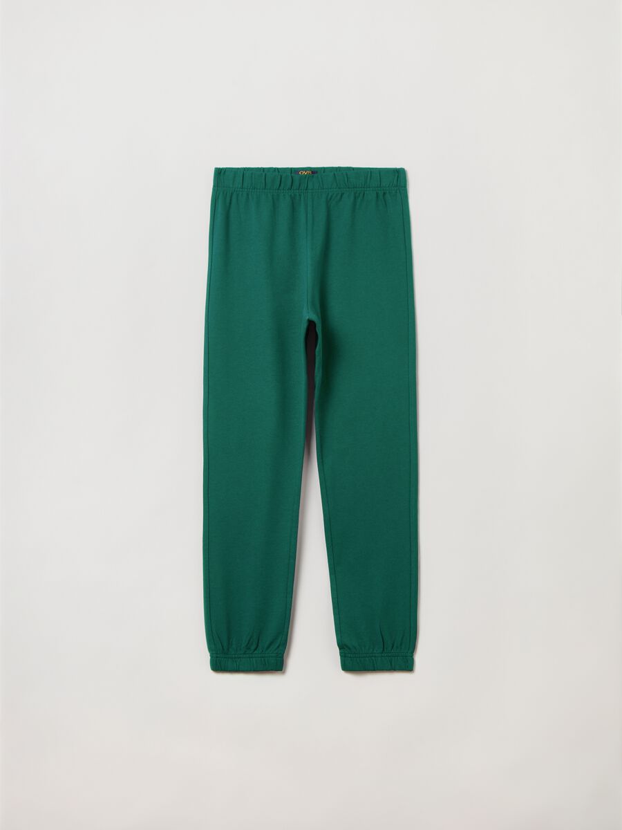 Joggers in felpa con profili elasticati_0