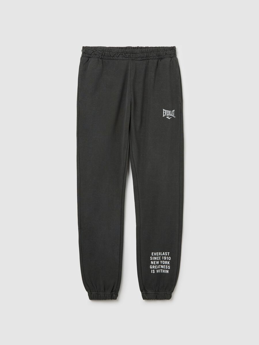 Black joggers with elasticated edging and logo print_4
