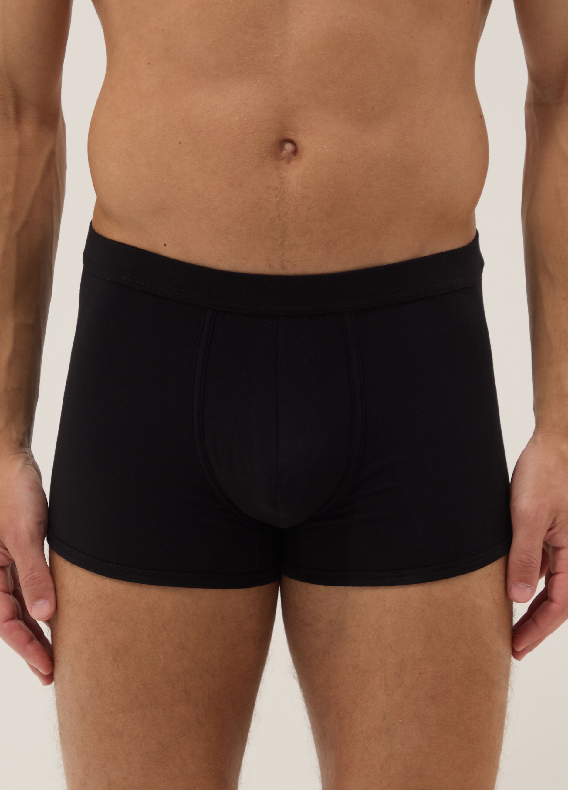 Tripack boxer in cotone elasticizzato nero regular fit