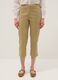 Beige slim fit ankle-length trousers in stretch cotton_1