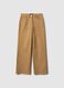 Straight Brown Stretch Cotton Chino Trousers_4