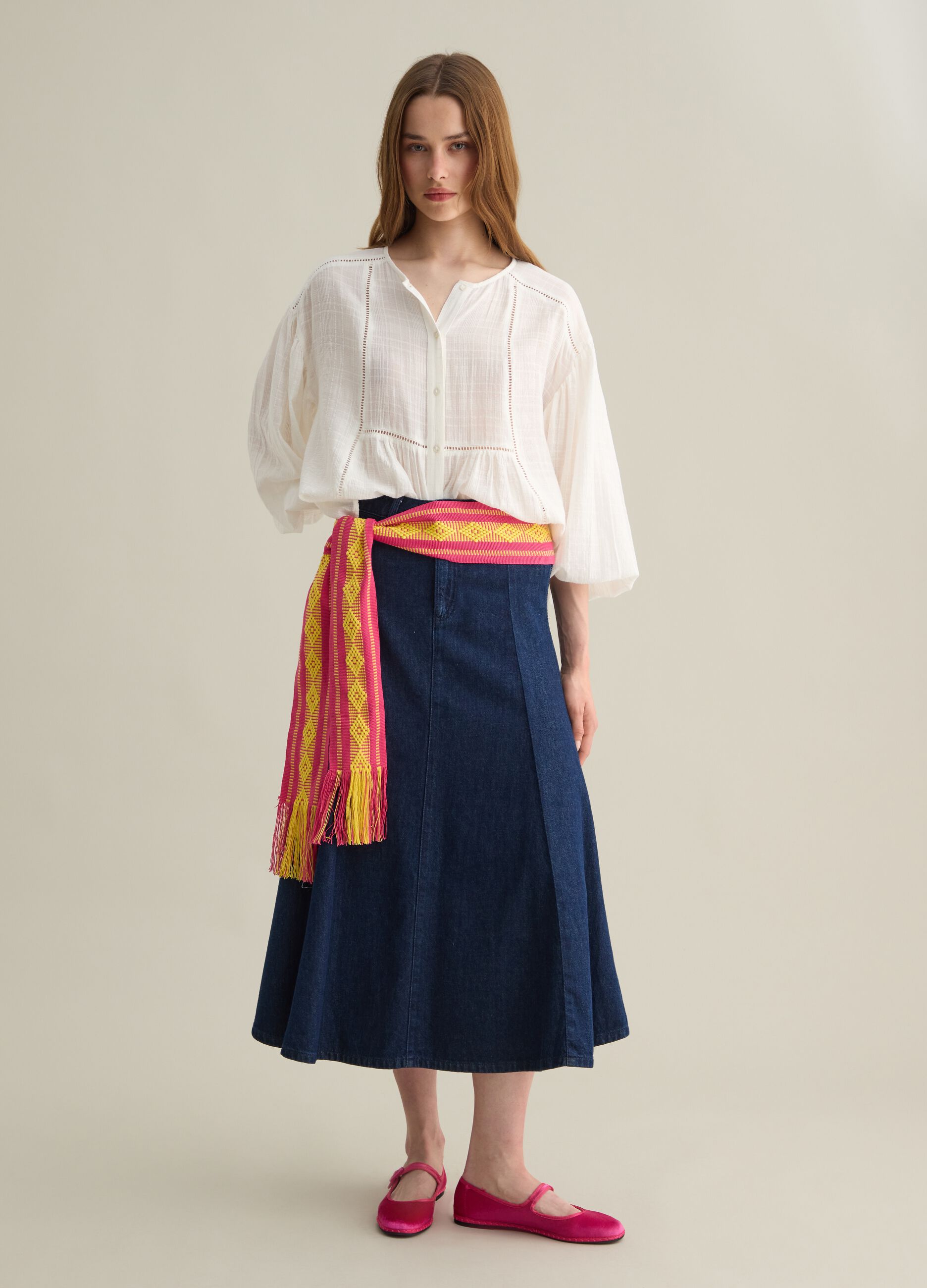 White blouse in cotton