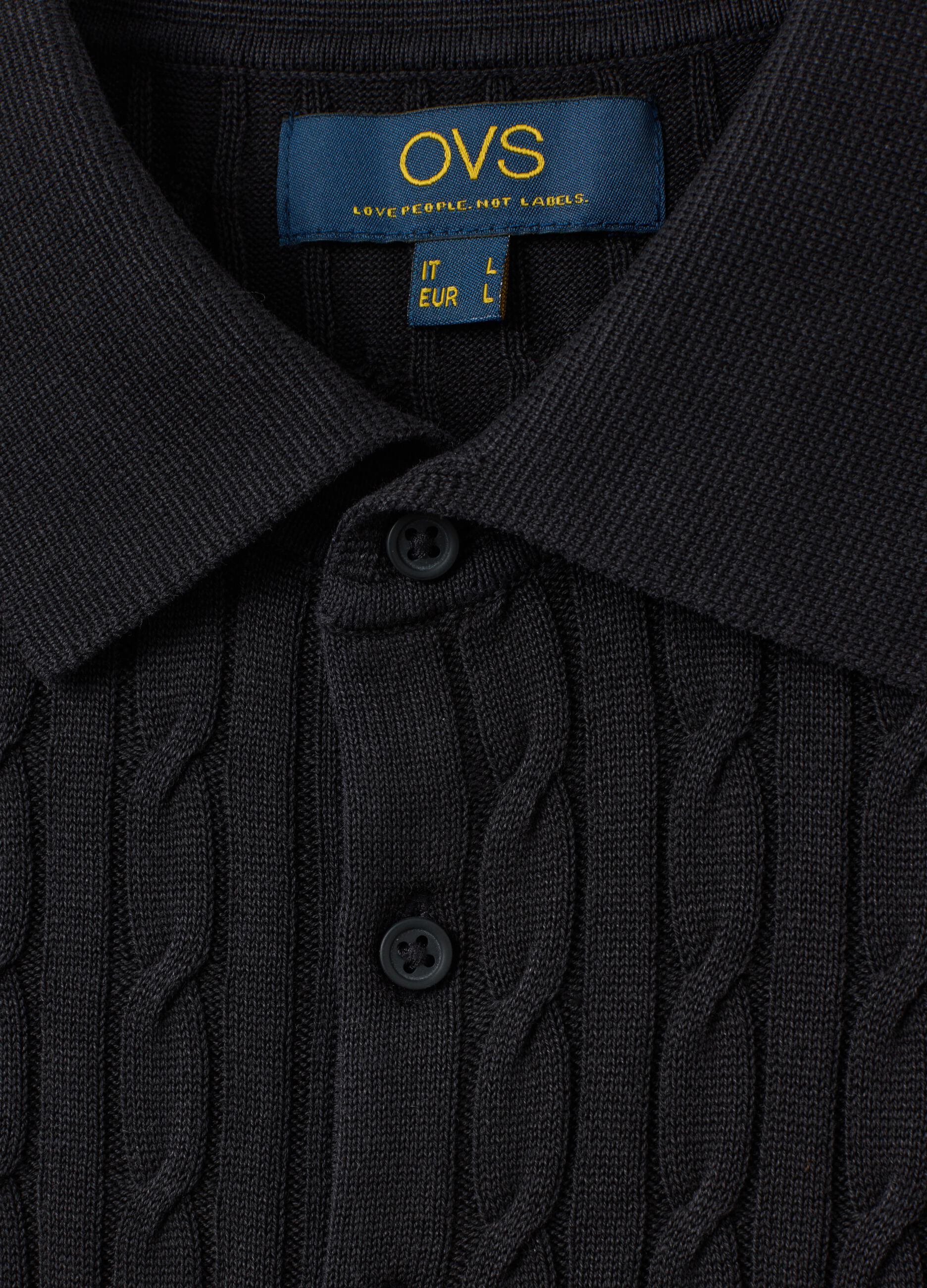 Black pure cotton polo regular fit