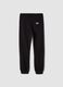 Boys' regular fit black cotton blend trousers with NASA patch_1