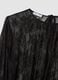 Blusa nera in tessuto elasticizzato con pizzo trasparente regular fit_5