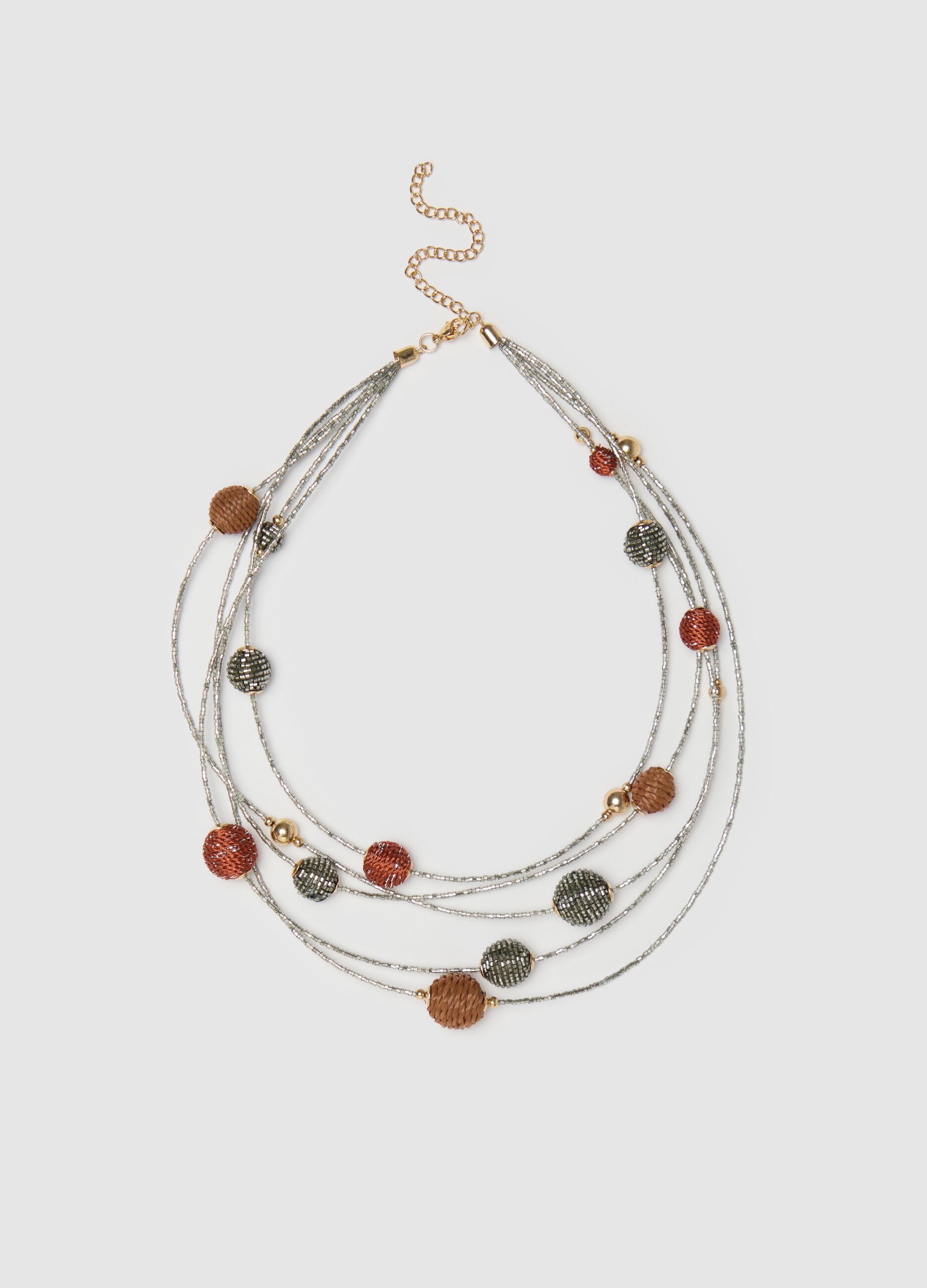 Collana multifili con sfere colorate