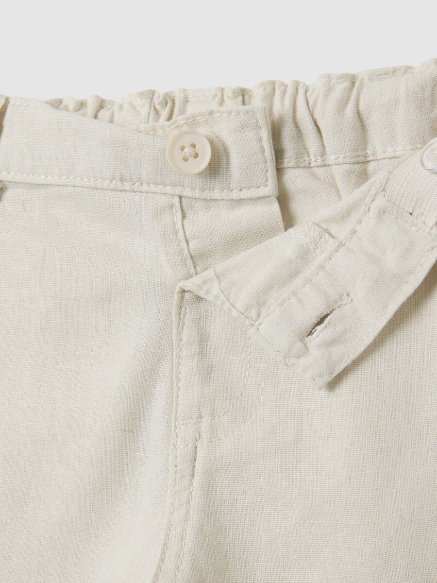 Children's Beige Linen Blend Trousers Regular Fit_3