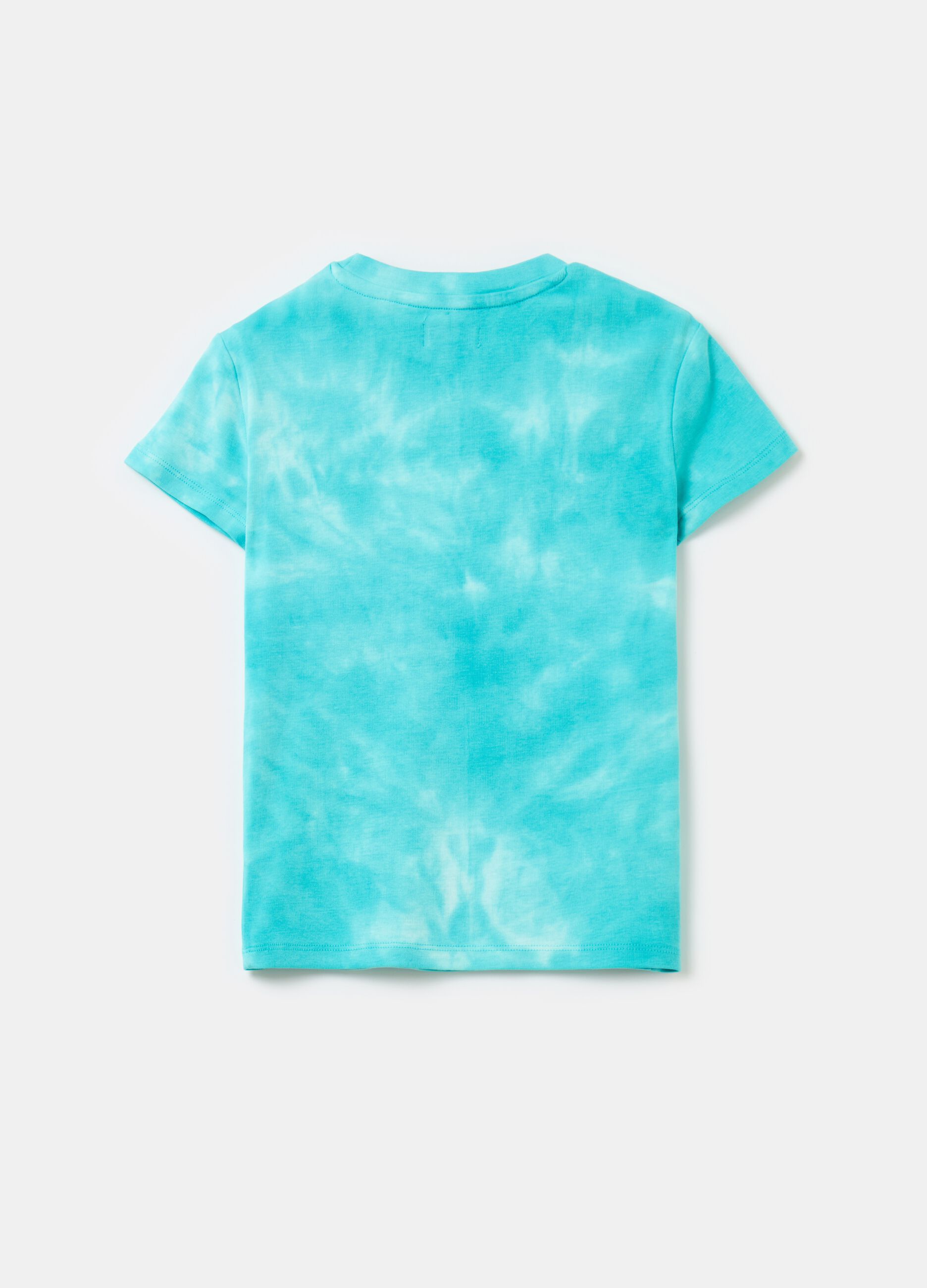 Tie-dye T-shirt with heart print