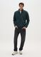 Green regular fit fleece sweatshirt with zip_1