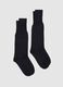 Twin-Pack Blue Wool-Blend Long Socks_0