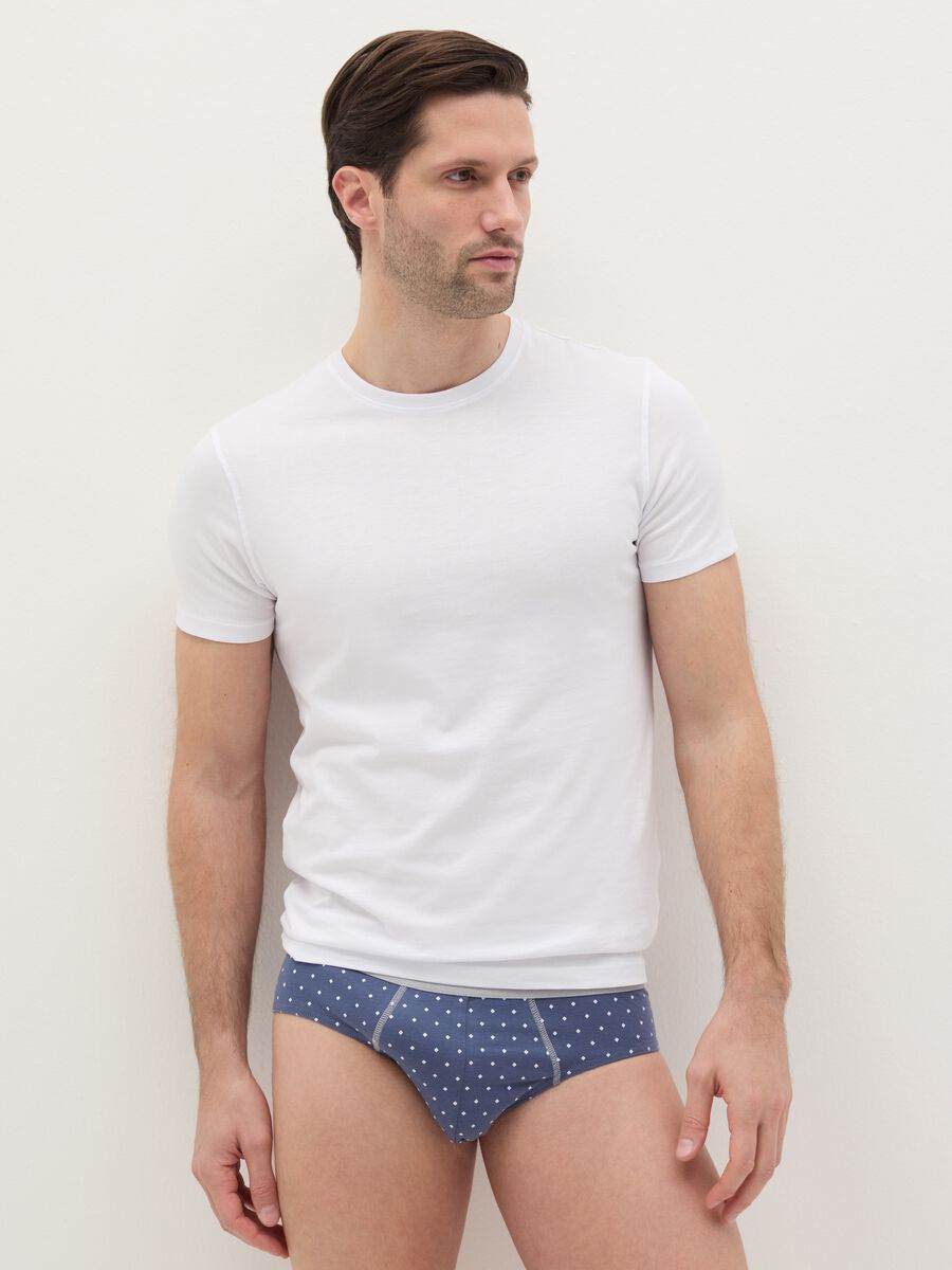 Patterned briefs in stretch cotton_0