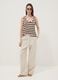 Brown striped stretch viscose tank top_1