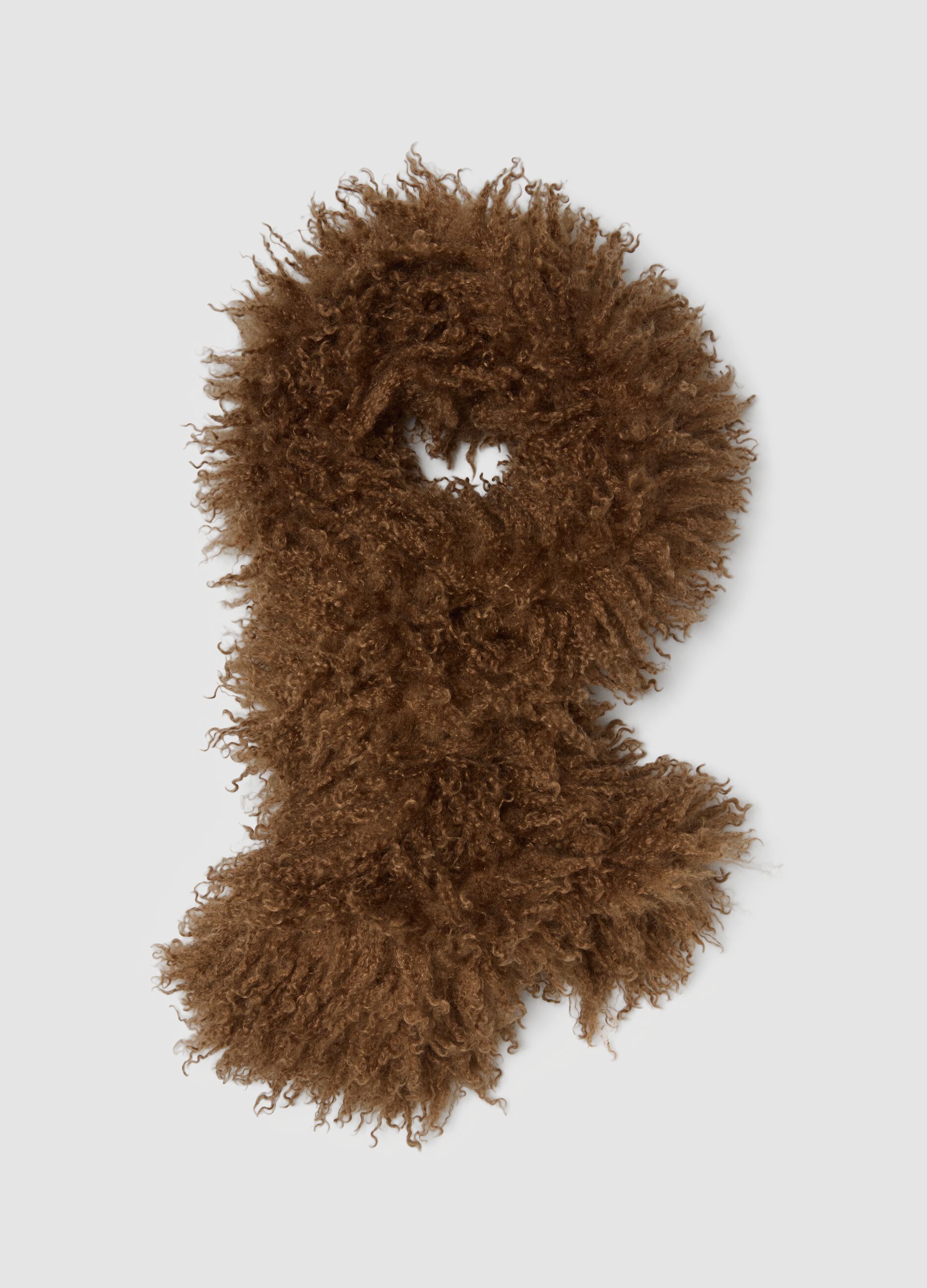 Sciarpa marrone effetto peluche