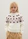 White regular fit girl's jumper with geometric pattern_1