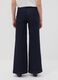 Dark blue high-waisted wide-leg stretch cotton jeans_3