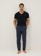 Green cotton-linen blend pyjama trousers, relaxed fit_0