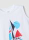 White pure cotton boys&rsquo; vest with sailboat print_2