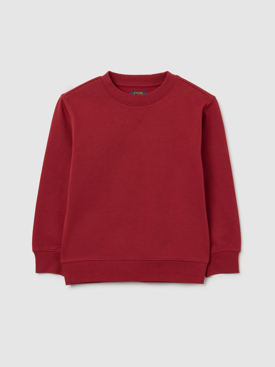 Red regular fit pure cotton children's sweatshirt_0