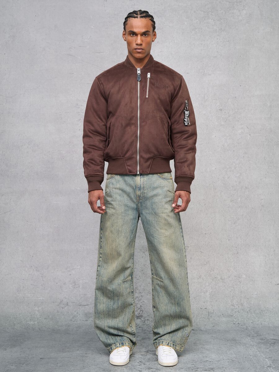 Brown Suede Bomber Jacket_2