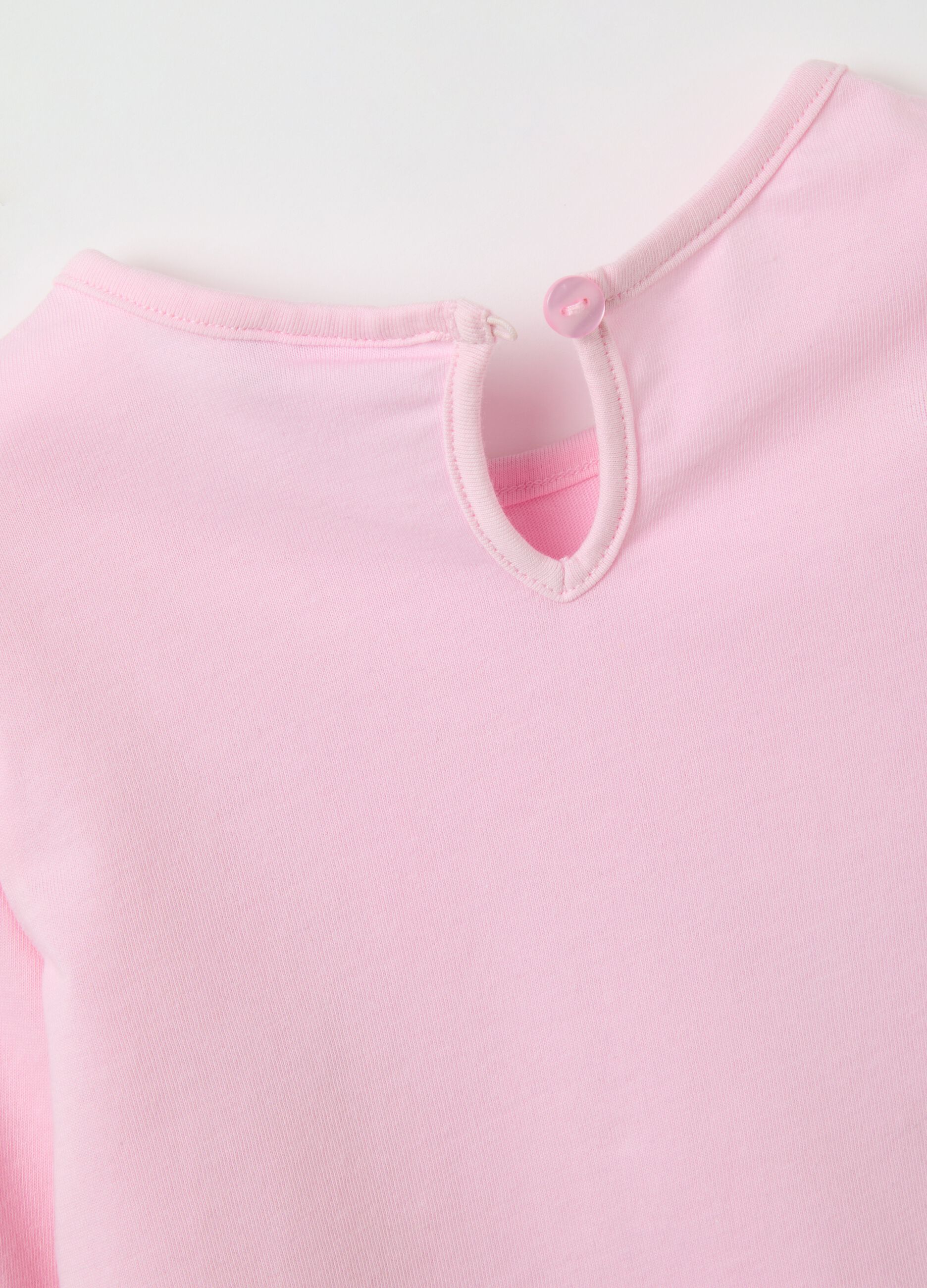 Maglia da bambina in puro cotone rosa con cuori