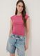 Pink fitted stretch-cotton vest top_0