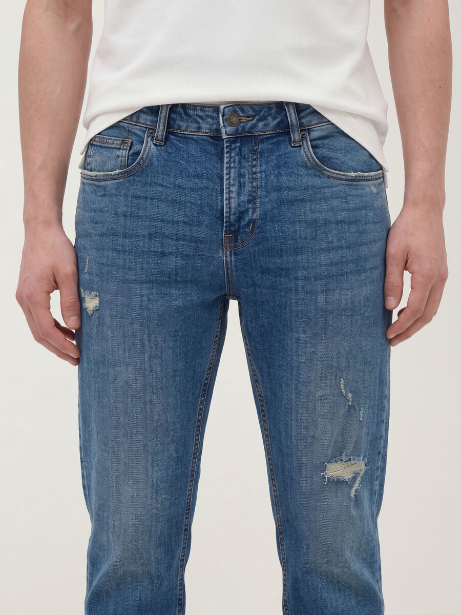 Blue denim jeans in stretch cotton, regular fit_2