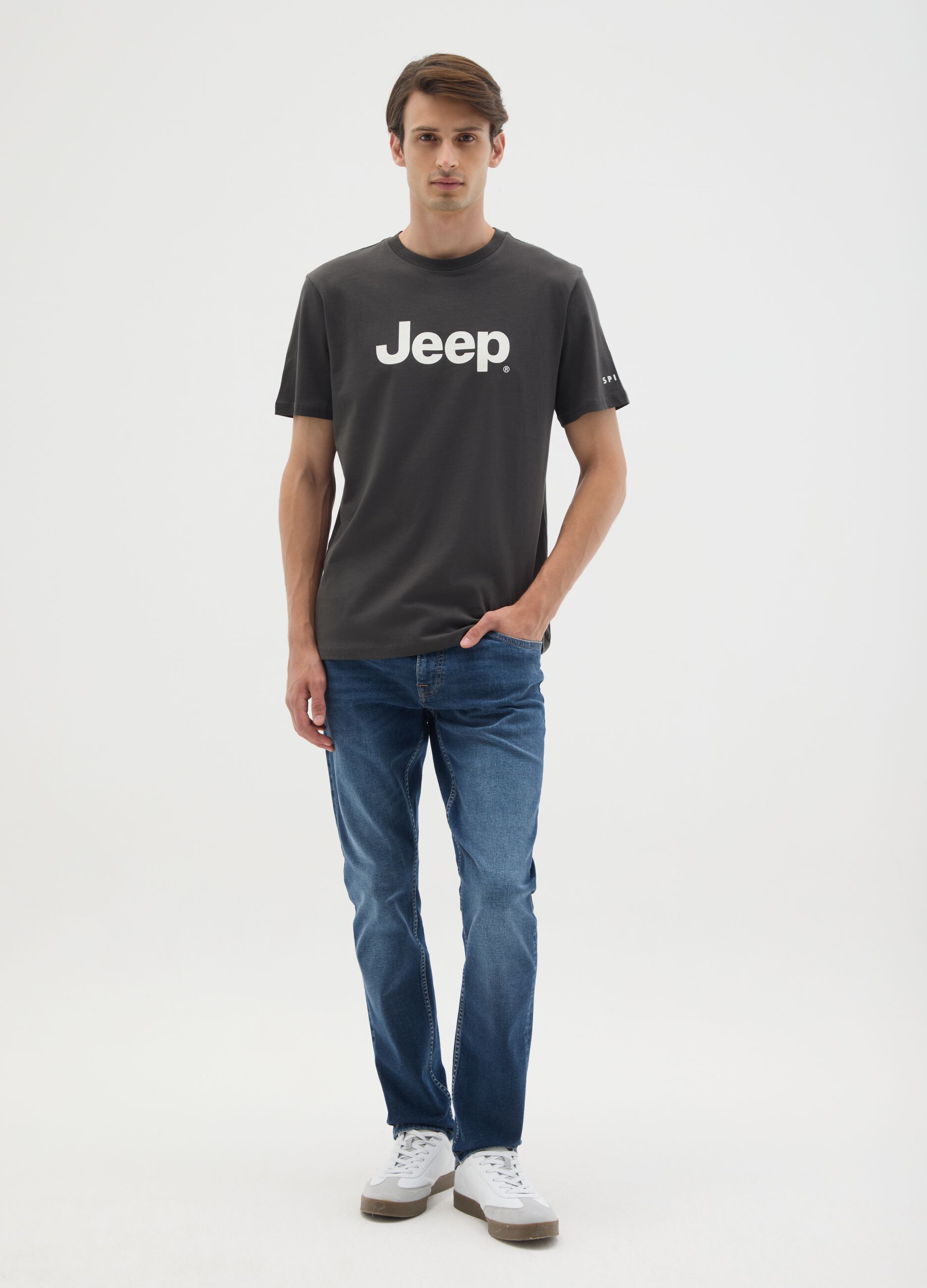 Black pure cotton regular fit t-shirt
