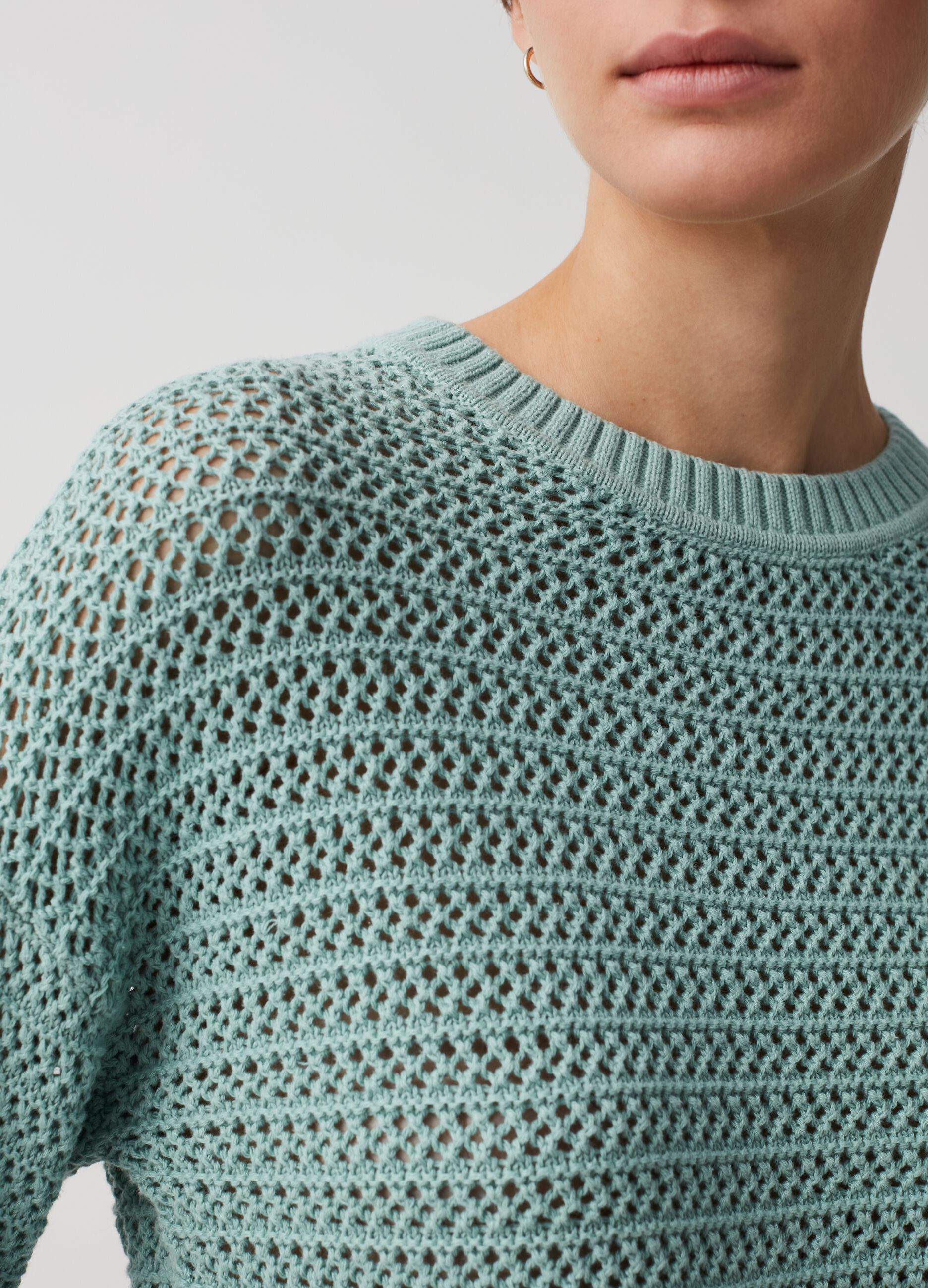 Cotton crochet pullover