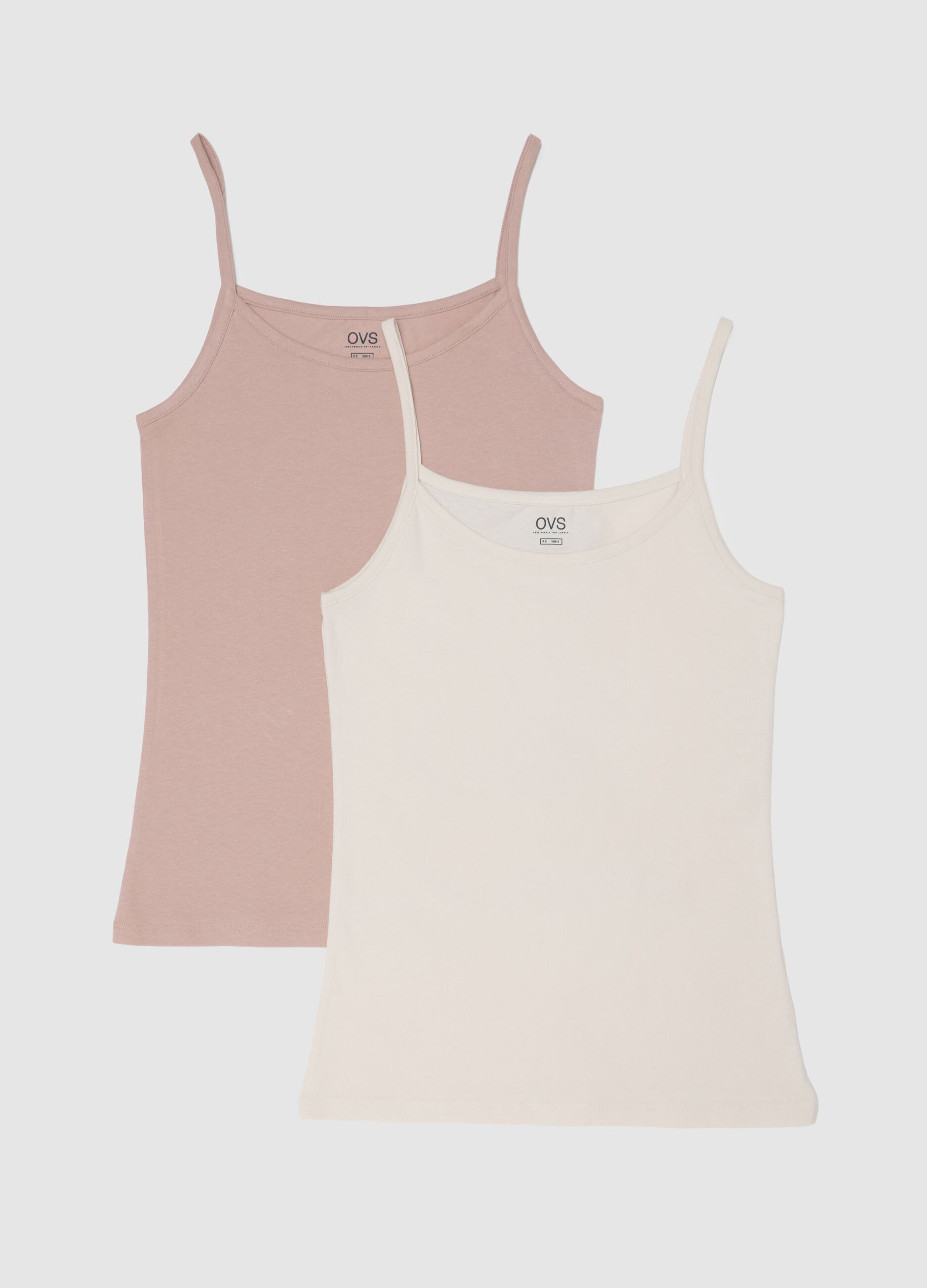 Two-Pack Pink Stretch Cotton Vest