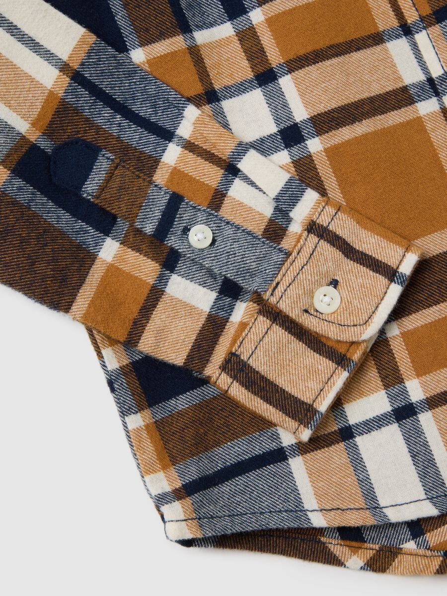 Multicolour check shirt for children made from pure cotton and flannel_3
