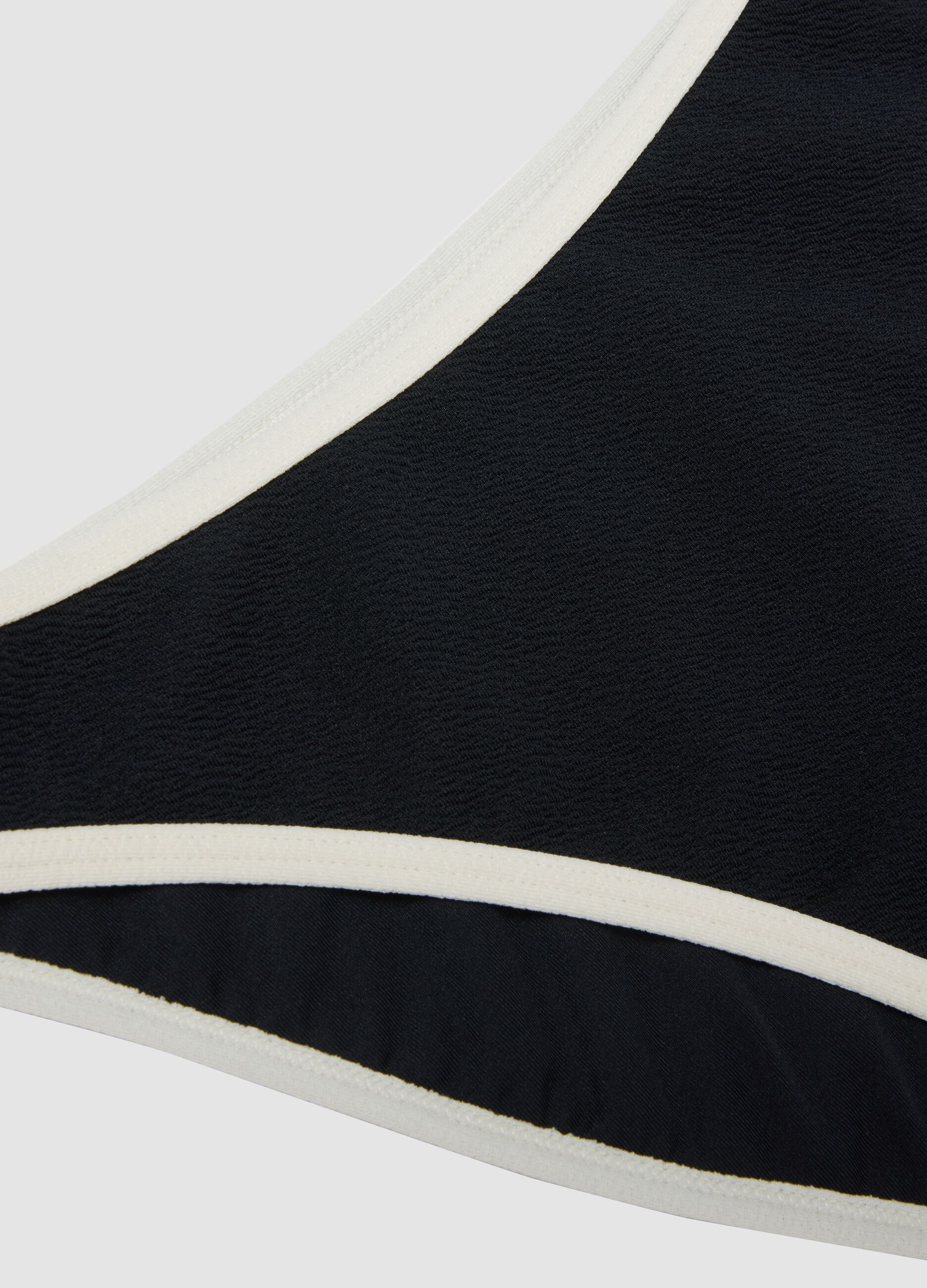 Slip da mare in tessuto elasticizzato nero con bordi bianchi