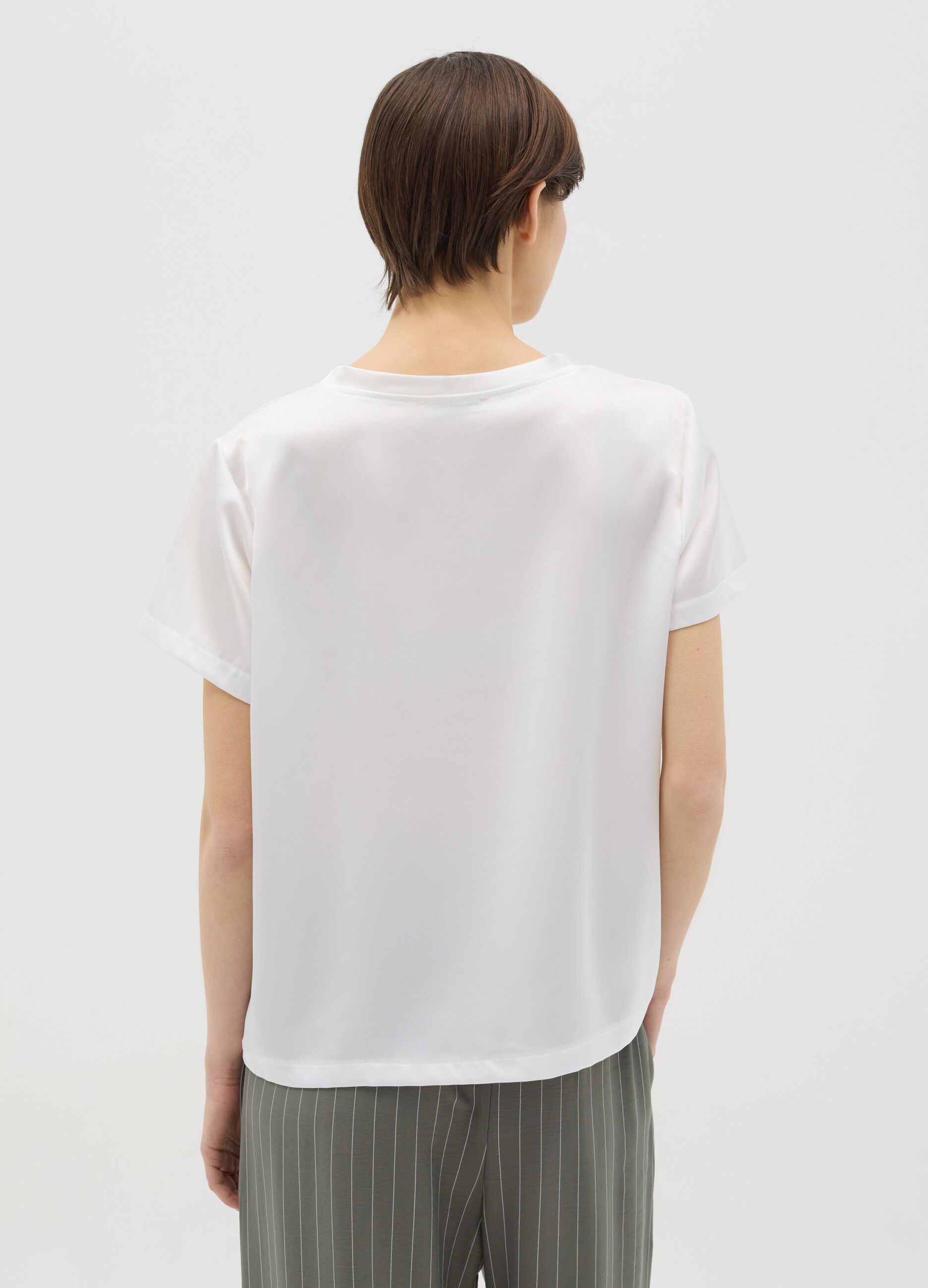 White satin T-shirt
