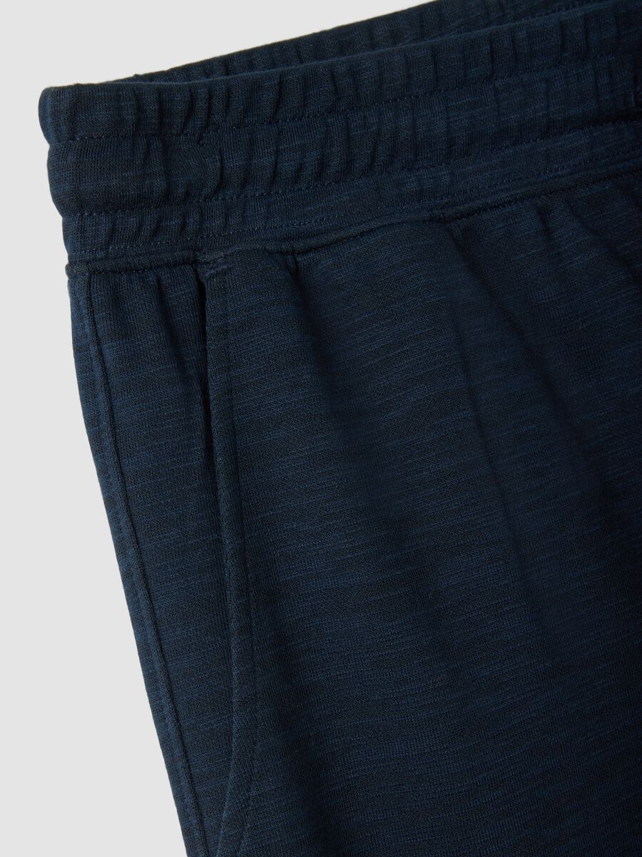 Blue cotton-blend pyjama shorts, regular fit_1