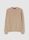 Beige crew neck lambswool jumper regular fit_0