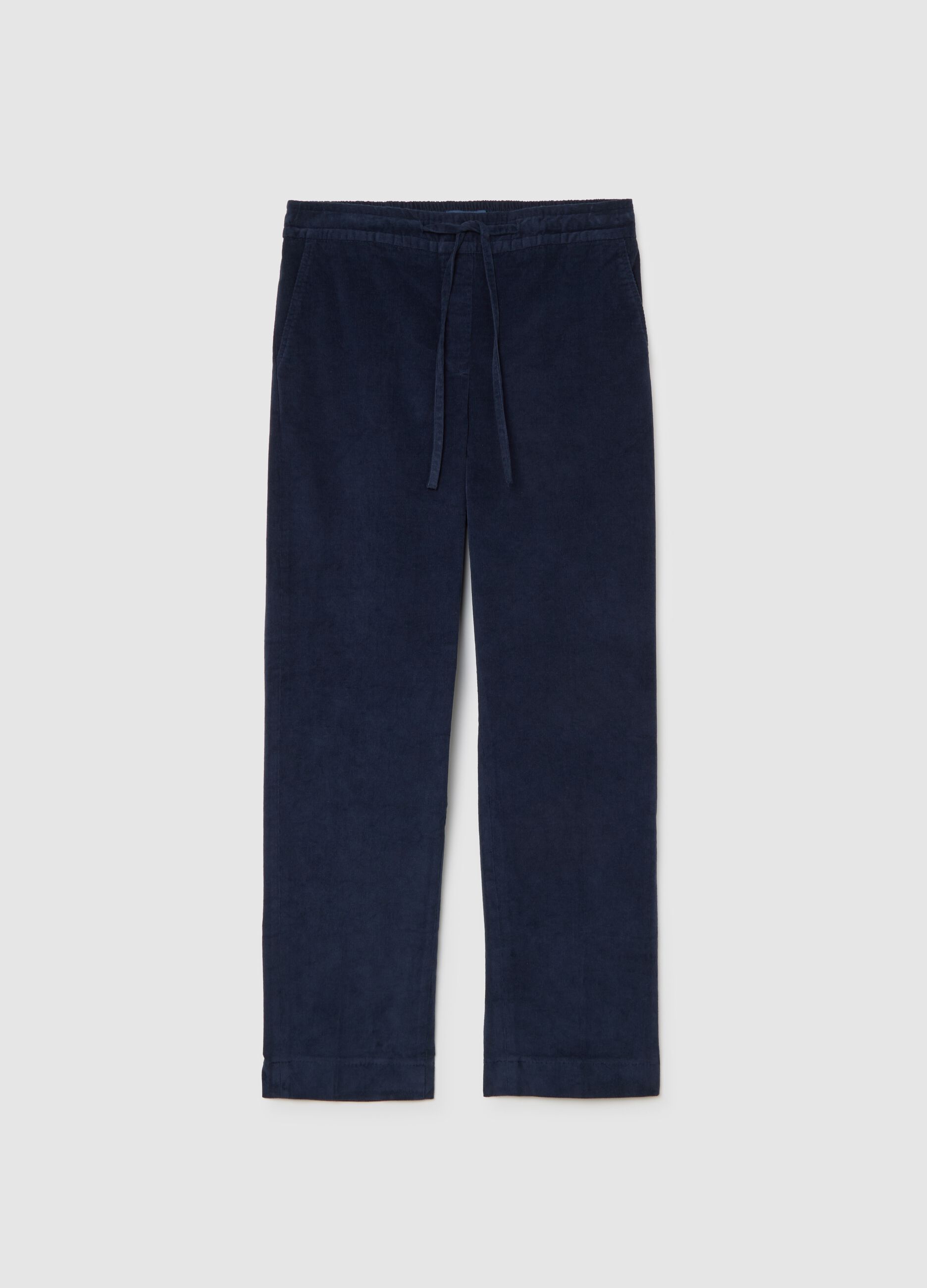 Pantaloni in cotone elasticizzato blu regular fit
